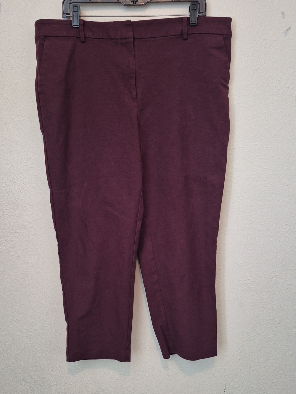 LOFT Cropped Pants in Plum